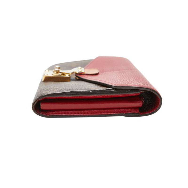 ルイ ヴィトン モノグラム ポルトフォイユ パラス 長財布 M58414 ブラウン レッド レザー PVC レディース LOUIS VUITTON 【中古】