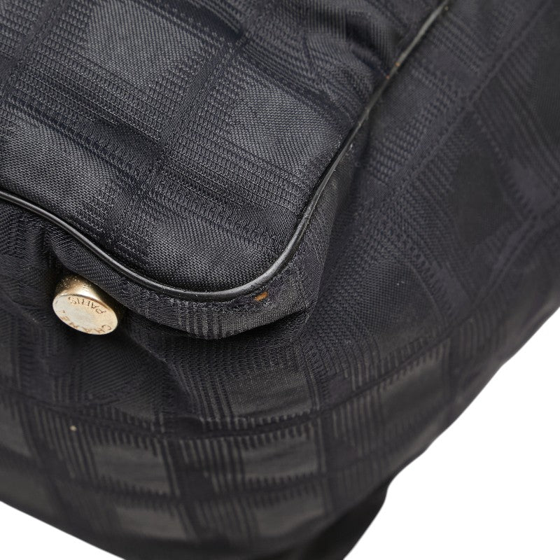 シャネル ニュートラベルライン トートMM トートバッグ ハンドバッグ ブラック ナイロン レザー レディース CHANEL 【中古】