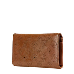 ルイ ヴィトン マヒナ ポルトフォイユ アメリア 長財布 M95996 コニャック ブラウン レザー レディース LOUIS VUITTON 【中古】