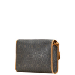 ディオール ハニカム 斜め掛け ショルダーバッグ ブラック ブラウン PVC レザー レディース Dior 【中古】