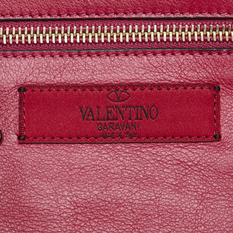 ヴァレンチノ ロックスタッズ トートバッグ ショルダーバッグ 2WAY ピンク レザー レディース Valentino 【中古】