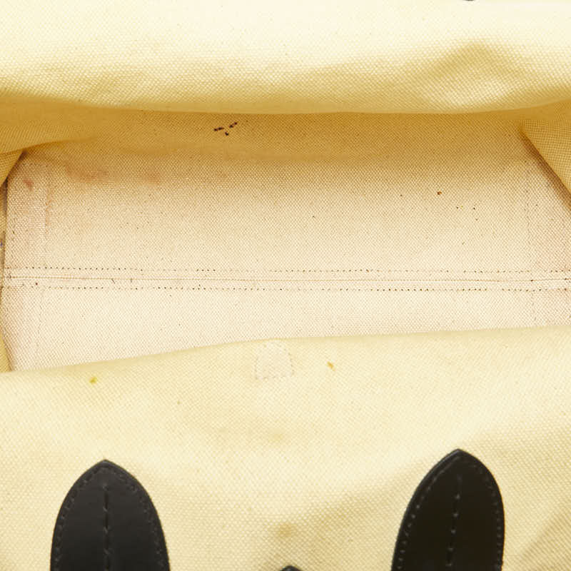 バーバリー ロゴ トートバッグ ベージュ キャンバス レザー レディース BURBERRY 【中古】
