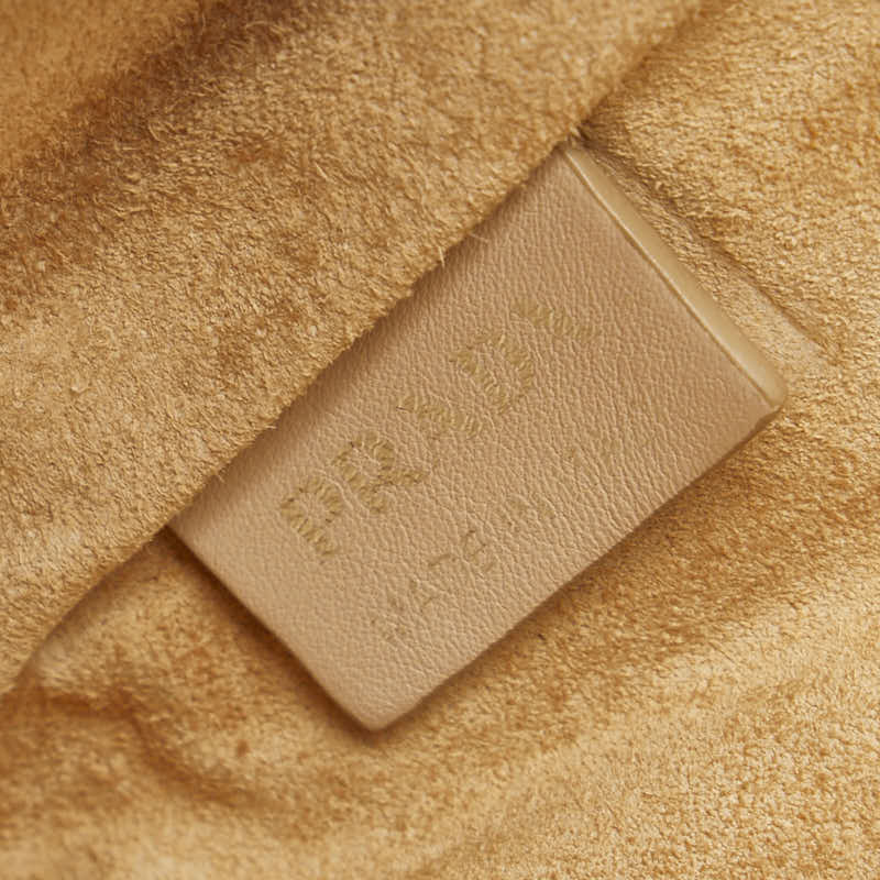 プラダ 三角ロゴプレート ハンドバッグ ベージュ レザー レディース PRADA 【中古】