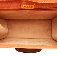 ロエベ ロゴ バルセロナ ハンドバッグ ショルダーバッグ 2WAY オレンジ レザー レディース LOEWE 【中古】