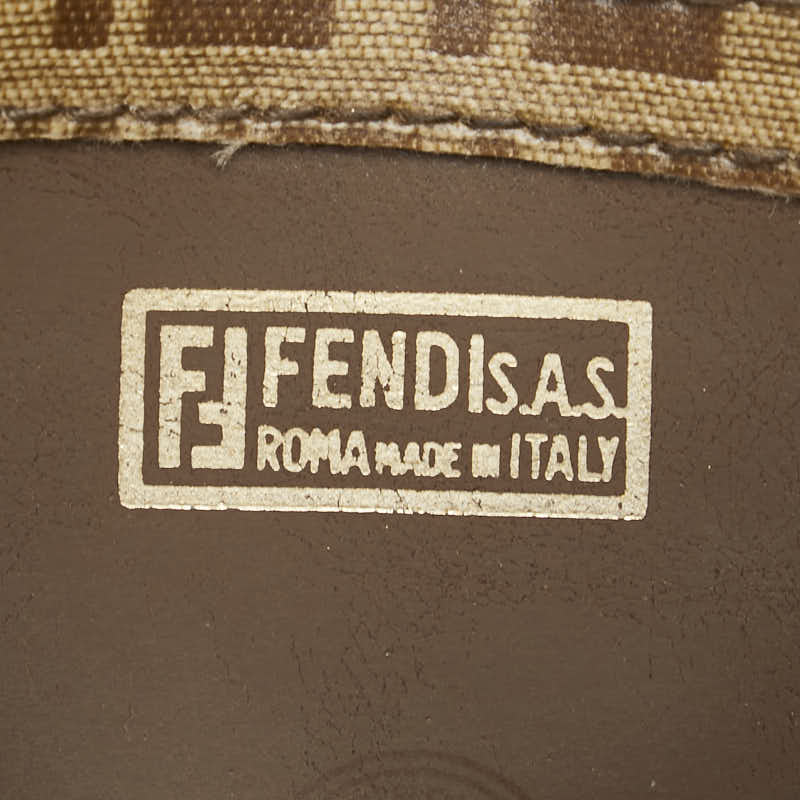 フェンディ ズッカ 斜め掛け ショルダーバッグ ブラウン PVC レザー レディース FENDI 【中古】