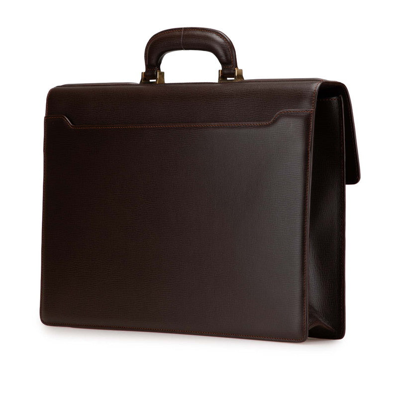 ロエベ アナグラム ブリーフケース ビジネスバッグ ブラウン レザー メンズ LOEWE 【中古】
