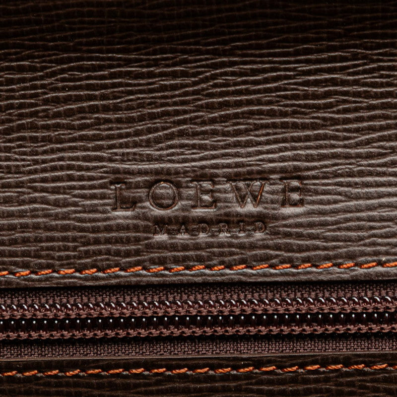 ロエベ アナグラム ブリーフケース ビジネスバッグ ブラウン レザー メンズ LOEWE 【中古】