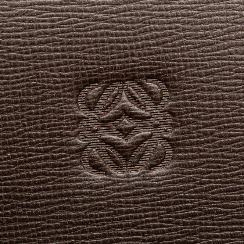 ロエベ アナグラム ブリーフケース ビジネスバッグ ブラウン レザー メンズ LOEWE 【中古】