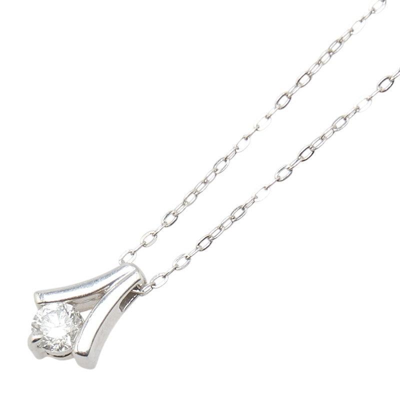 ノーブランド Pt900 プラチナ Pt850 プラチナ ダイヤ0.16ct ネックレス レディース no brand 【中古】