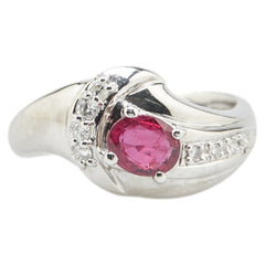 ノーブランド Pt850 プラチナ ルビー0.67ct ダイヤ0.10ct リング 指輪 レディース no brand 11号 【中古】