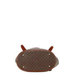 セリーヌ マカダム トートバッグ ハンドバッグ ブラウン PVC レザー レディース CELINE 【中古】