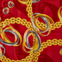 カルティエ トリニティリング パンテールブレス スカーフ レッド イエロー マルチカラー シルク レディース CARTIER 【中古】