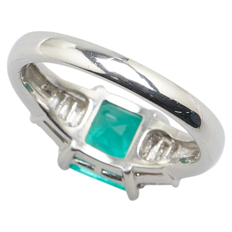 ノーブランド Pt900 プラチナ エメラルド1.73ct ダイヤモンド0.33ct スクエア リング 指輪 レディース no brand 12号 【中古】