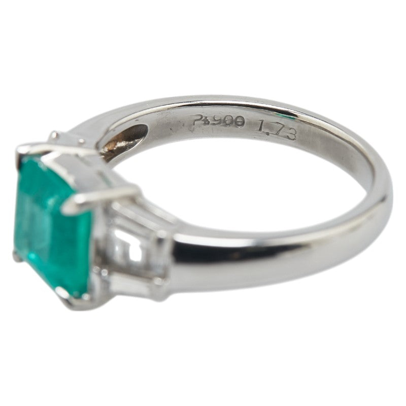 ノーブランド Pt900 プラチナ エメラルド1.73ct ダイヤモンド0.33ct スクエア リング 指輪 レディース no brand 12号 【中古】