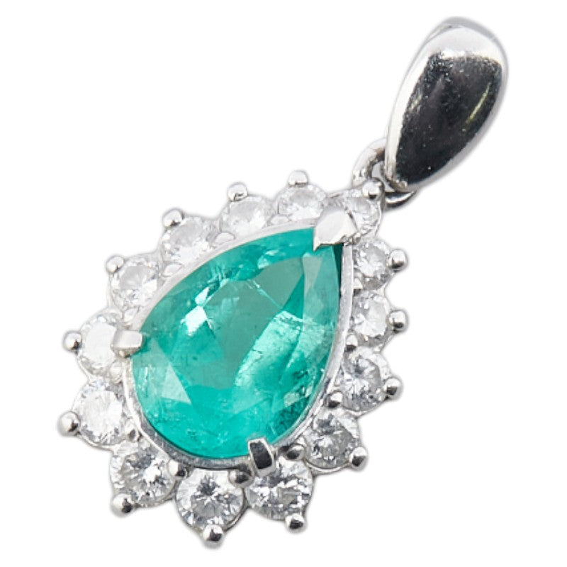 ノーブランド Pt プラチナ エメラルド1.17ct ダイヤモンド0.52ct ペンダントトップ レディース no brand 【中古】