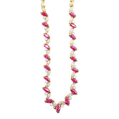 ノーブランド K18YG イエローゴールド ルビー1.95ct ダイヤモンド0.23ct ネックレス レディース no brand 【中古】