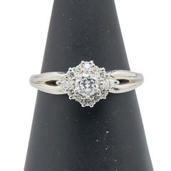 ノーブランド Pt900 プラチナ ダイヤモンド0.27ct ダイヤモンド0.22ct リング 指輪 レディース no brand 16号 【中古】