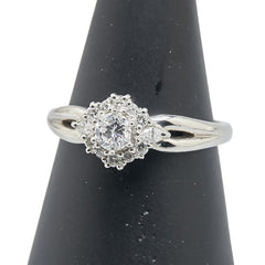 ノーブランド Pt900 プラチナ ダイヤモンド0.27ct ダイヤモンド0.22ct リング 指輪 レディース no brand 16号 【中古】