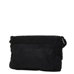 シャネル ノベルティ ココマーク 斜め掛け ショルダーバッグ ブラック ホワイト パイル レディース CHANEL 【中古】