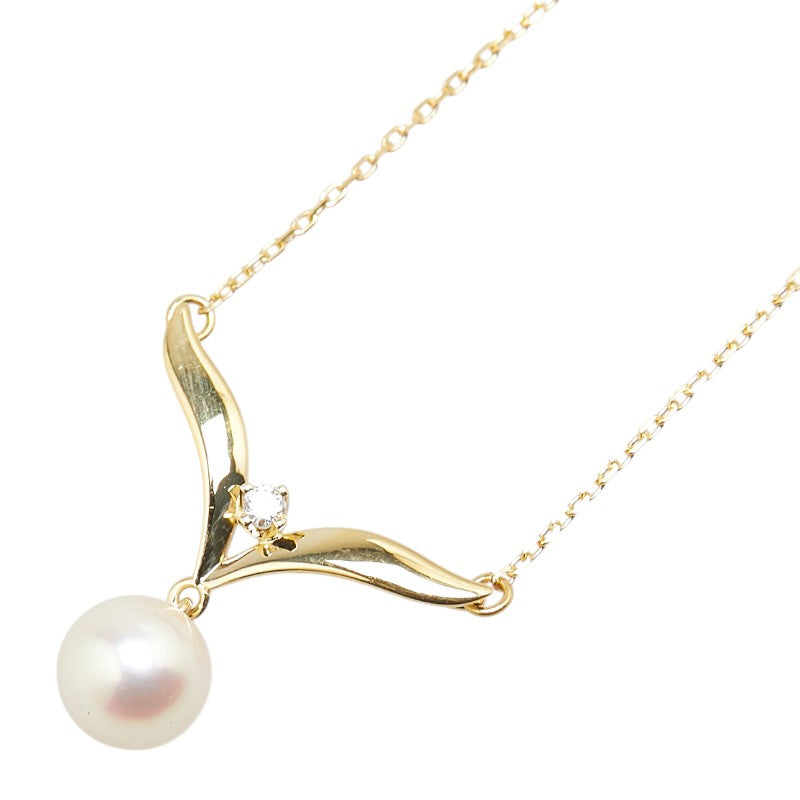 ミキモト K18YG イエローゴールド パール7.2mm ペンダントネックレス レディース MIKIMOTO 【中古】