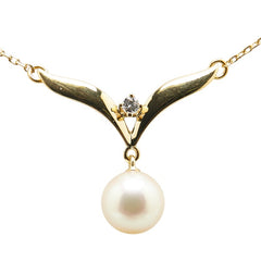 ミキモト K18YG イエローゴールド パール7.2mm ペンダントネックレス レディース MIKIMOTO 【中古】