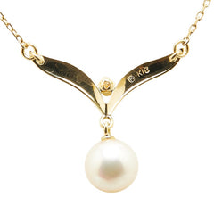 ミキモト K18YG イエローゴールド パール7.2mm ペンダントネックレス レディース MIKIMOTO 【中古】