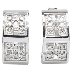 ノーブランド K18WG ホワイトゴールド ダイヤモンド0.28ct フープピアス レディース no brand 【中古】