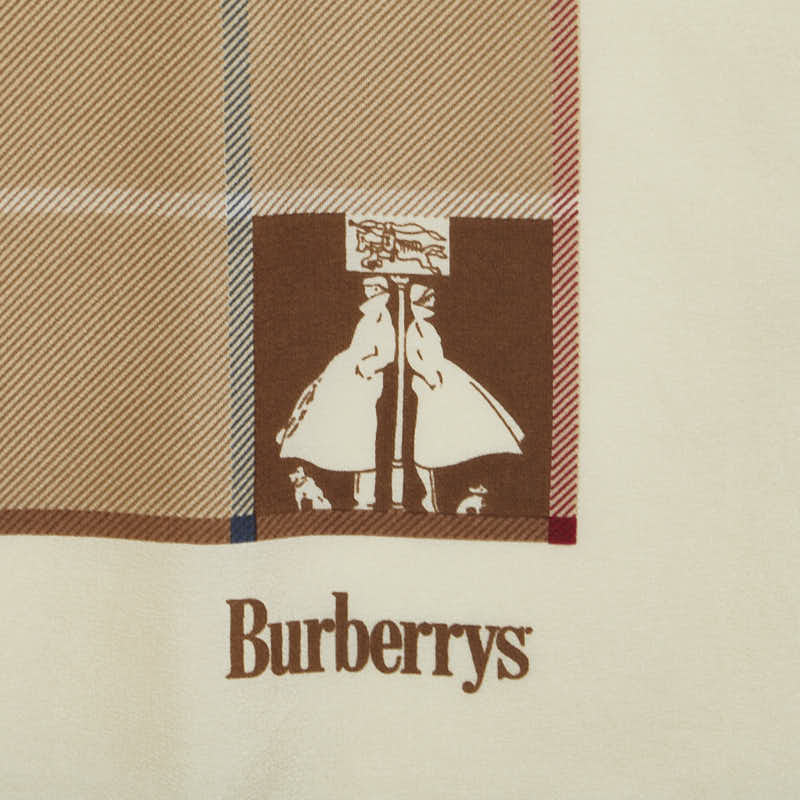 バーバリー チェック スカーフ ブラウン ベージュ マルチカラー シルク レディース BURBERRY 【中古】
