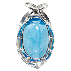 ノーブランド ブルー K18WG ホワイトゴールド トパーズ61.68ct ダイヤ0.06ct ペンダントトップ レディース no brand 【中古】