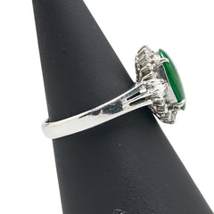 ノーブランド グリーン Pt900 プラチナ 翡翠 ダイヤ0.43ct リング 指輪 レディース no brand 13.5号 【中古】