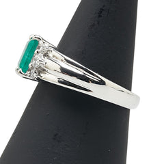 ノーブランド グリーン Pt950 プラチナ エメラルド1.08ct ダイヤ0.28ct リング 指輪 レディース no brand 12号 【中古】