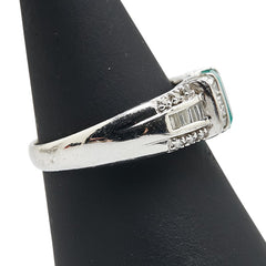 ノーブランド グリーン Pt900 プラチナ エメラルド0.70ct ダイヤ0.75ct リング 指輪 レディース no brand 14.5号 【中古】