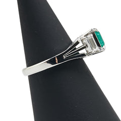 ノーブランド グリーン Pt900 プラチナ エメラルド1.22ct ダイヤ1.06ct リング 指輪 レディース no brand 11.5号 【中古】