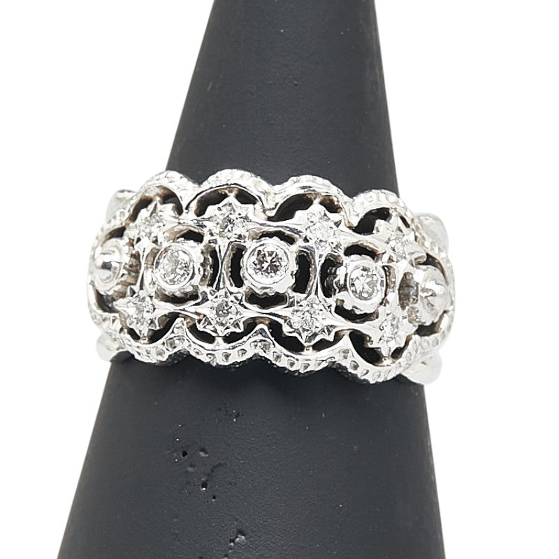 ノーブランド Pt900 プラチナ ダイヤ0.22ct レース リング 指輪 レディース no brand 11.5号 【中古】