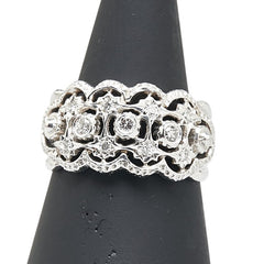 ノーブランド Pt900 プラチナ ダイヤ0.22ct レース リング 指輪 レディース no brand 11.5号 【中古】