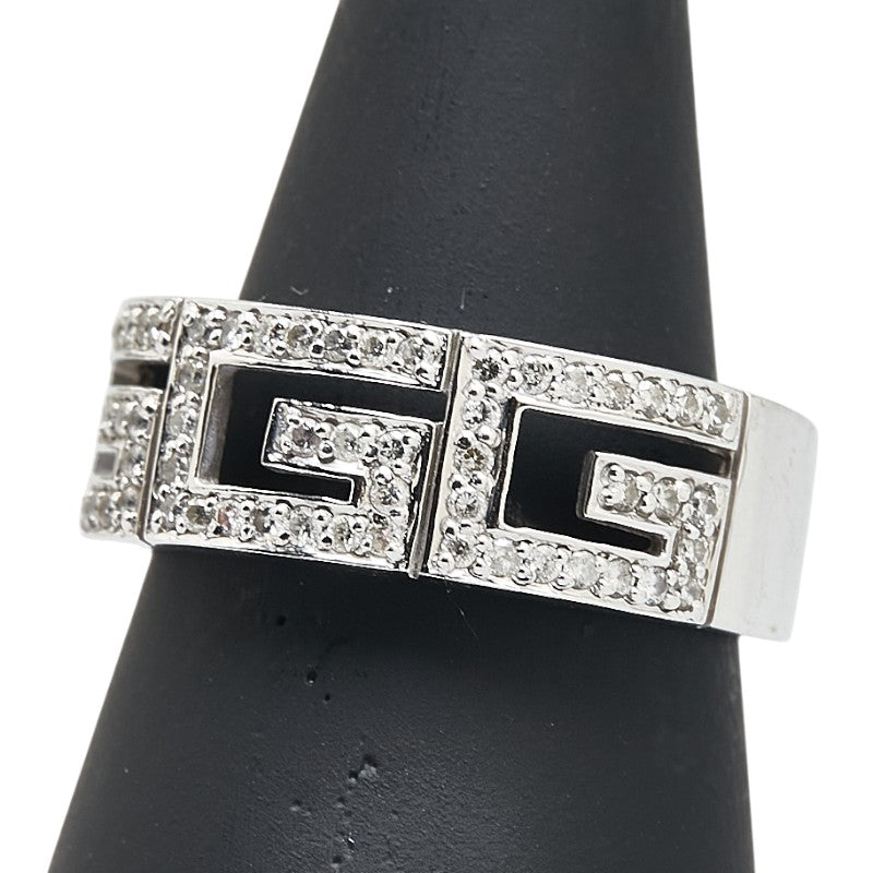 ノーブランド ホワイトゴールド ダイヤ0.45ct Gモチーフ リング 指輪 レディース no brand 17.5号 【中古】