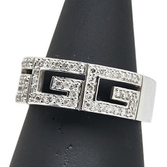 ノーブランド ホワイトゴールド ダイヤ0.45ct Gモチーフ リング 指輪 レディース no brand 17.5号 【中古】