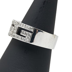 ノーブランド ホワイトゴールド ダイヤ0.45ct Gモチーフ リング 指輪 レディース no brand 17.5号 【中古】