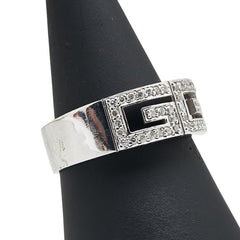 ノーブランド ホワイトゴールド ダイヤ0.45ct Gモチーフ リング 指輪 レディース no brand 17.5号 【中古】