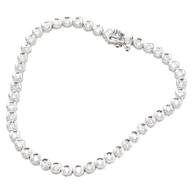 ノーブランド Pt900 プラチナ ダイヤ1.00ct テニス ブレスレット レディース no brand 【中古】