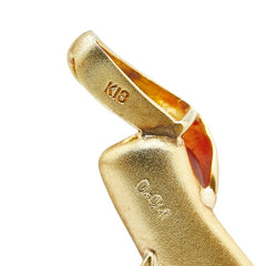 ノーブランド ルージュ系 K18YG イエローゴールド 珊瑚 ダイヤ0.04ct ペンダントトップ レディース no brand 【中古】