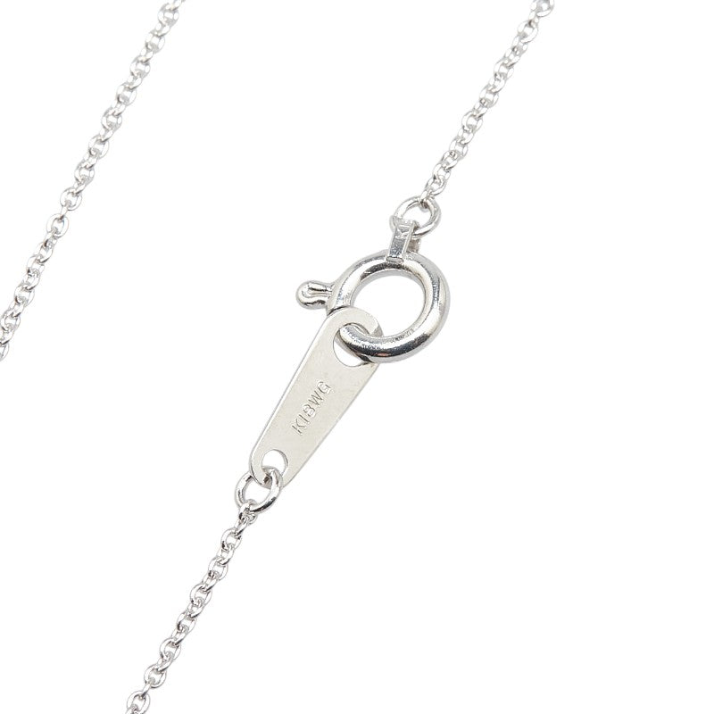 K18WG ホワイトゴールド ダイヤ0.18ct Petitreve プチレーヴ クロス 十字架 モチーフ ネックレス レディース 【中古】