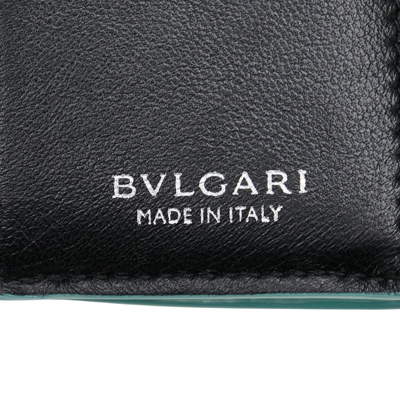 ブルガリ セルペンティ フォーエバー 三つ折り財布 ブルー系 アクアマリン パテントレザー レディース BVLGARI 【中古】