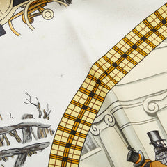 エルメス カレー90 The Bull & Mouth Regents Circus Piccadilly 郵便馬車 スカーフ ブルー マルチカラー シルク レディース HERMES 【中古】