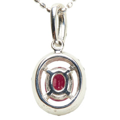 Pt900 プラチナ Pt850 プラチナ ルビー0.51ct ダイヤ0.21ct ペンダントネックレス レディース 【中古】
