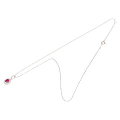 Pt900 プラチナ Pt850 プラチナ ルビー0.51ct ダイヤ0.21ct ペンダントネックレス レディース 【中古】