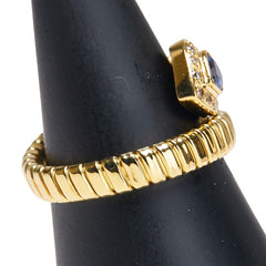 K18YG イエローゴールド サファイア0.10ct リング 指輪 レディース 18号 【中古】