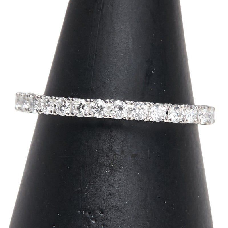 K18WG ホワイトゴールド ダイヤ0.30ct ハーフエタニティ リング 指輪 レディース 9号 【中古】