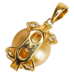 K18YG イエローゴールド ダイヤ0.31ct 真珠11mm ペンダントトップ レディース 【中古】