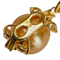 K18YG イエローゴールド ダイヤ0.31ct 真珠11mm ペンダントトップ レディース 【中古】